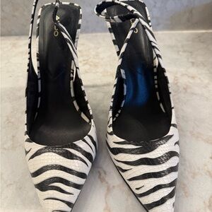 Aldo Zebra Print Heels in Black and White